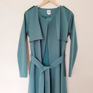 HILARY MacMillan Classic Long Belted Trench Coat Women's XS